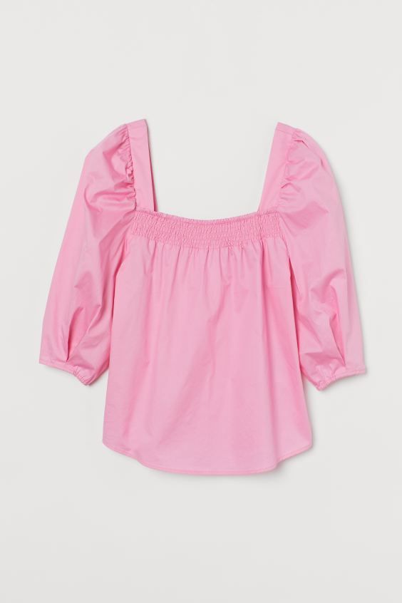 Cotton Puff-sleeved Blouse | H&M (US)