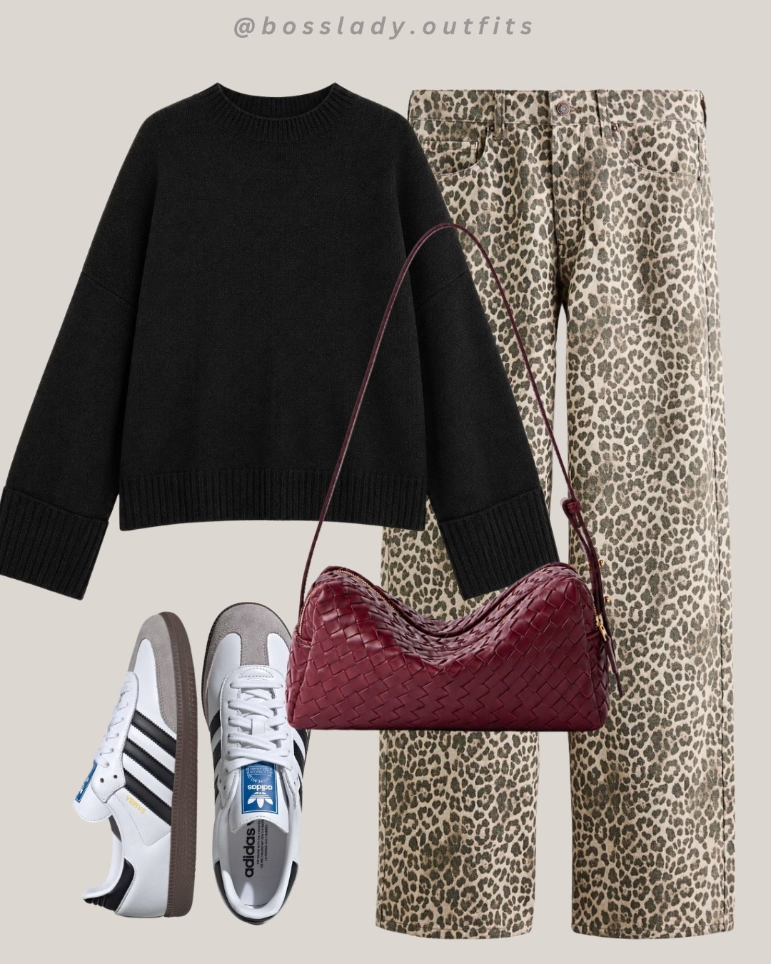 Cozy sweater, wild print, effortless fall style

Tags: leopard print pants outfit, fall outfit inspo, casual fall outfit, oversized sweater outfit, adidas samba outfit, everyday outfit, neutral outfit inspo, fall street style, weekend outfit ideas, leopard pants street style