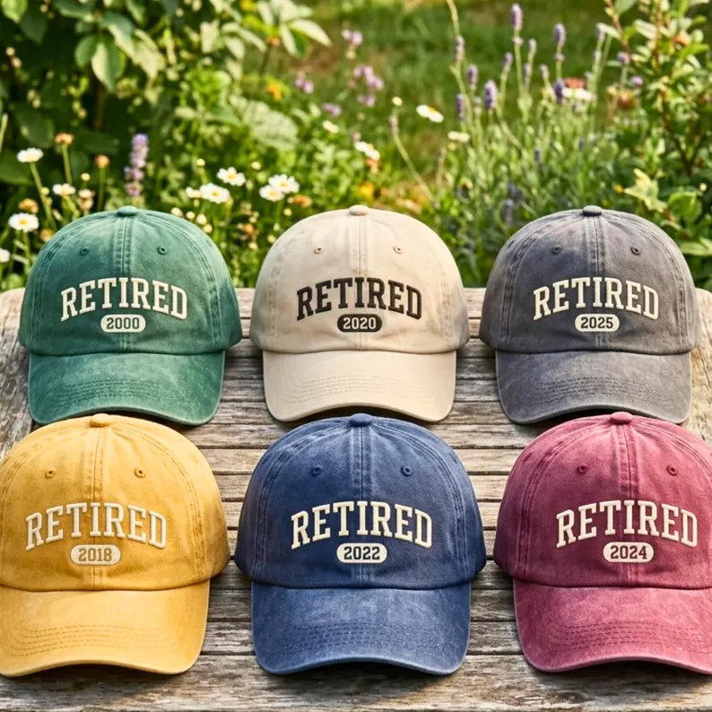 Embroidered Retired Est. 2026 Washed Cotton Cap: Retirement Gift for Men Women | Etsy (Global)