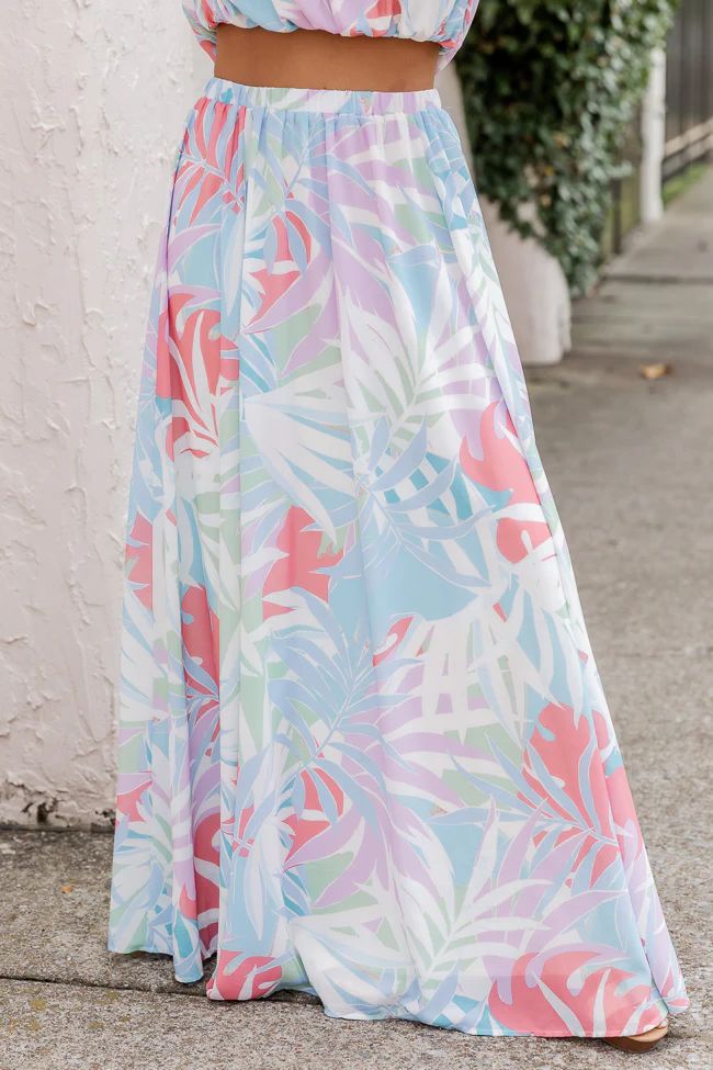 Simple Sign Blue Tropical Maxi Skirt FINAL SALE | Pink Lily