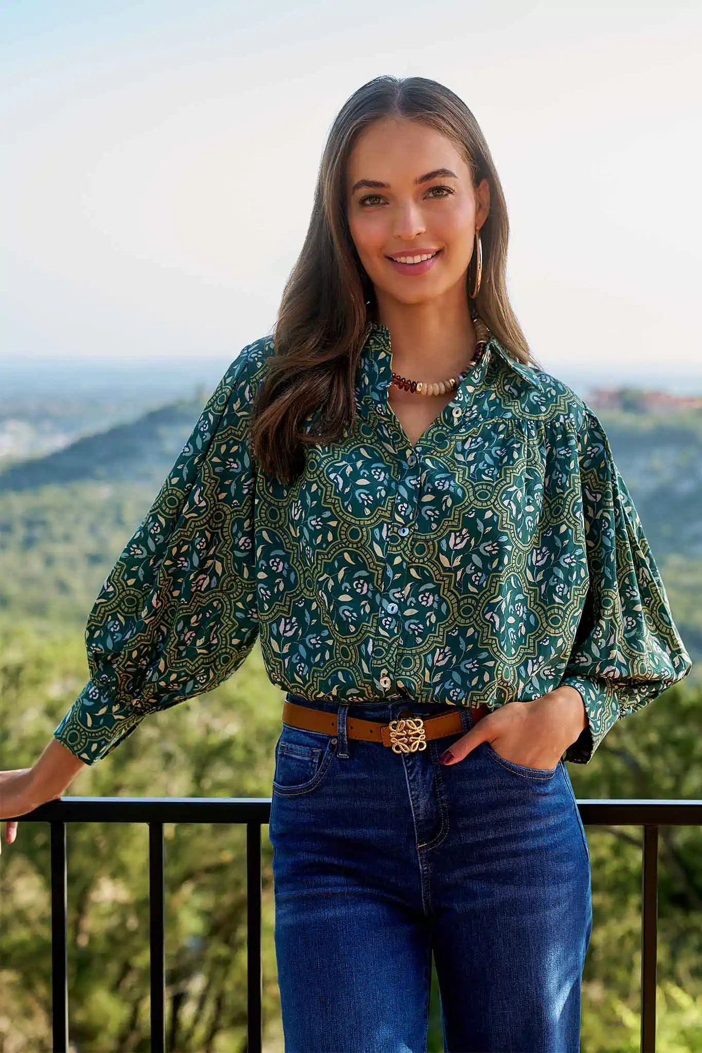 Trudy Olive Floral Top | Avara