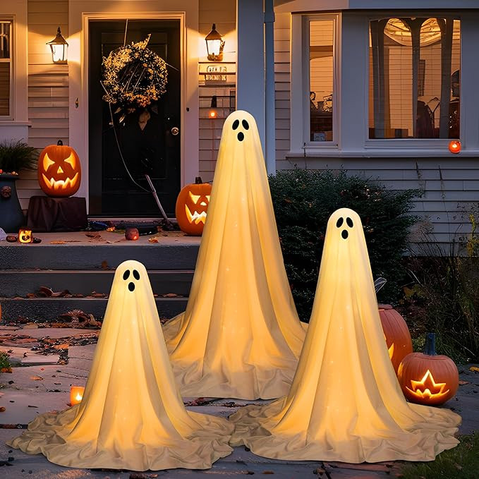 3 Packs Halloween Decorations Outdoor Extra Large Stand Ghost Halloween Decor, 3 Size Spooky Ghos... | Amazon (US)