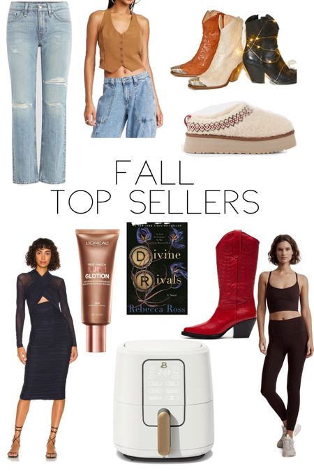 Fall Top Sellers - Oct & Nov 
-
(in no particular order) 
1. Hudson Jocelyn Low- Rise jeans - ON SALE - also can use code on top - Code: Kristin25 
2. Target vest 
3. Free People Brayden Western Boot
4. Tazz UggBraid Slippers 
5. Lumi Glotion from Loreal
6. Divine Rivals Book 
7. Varley Always High Leggings
8. Bardot Aliyah Dress 
9. Steve Madden Huntin RedWestern Boots
10. Beautiful by Drew Air Fryer - on sale! 

#LTKhome #LTKshoecrush #LTKstyletip