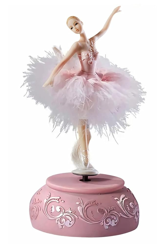 Ballerina Music Box Figurine Plays Swan Lake Tune, Musical Figure Hand-Painted Feather Skirt Ball... | Amazon (US)