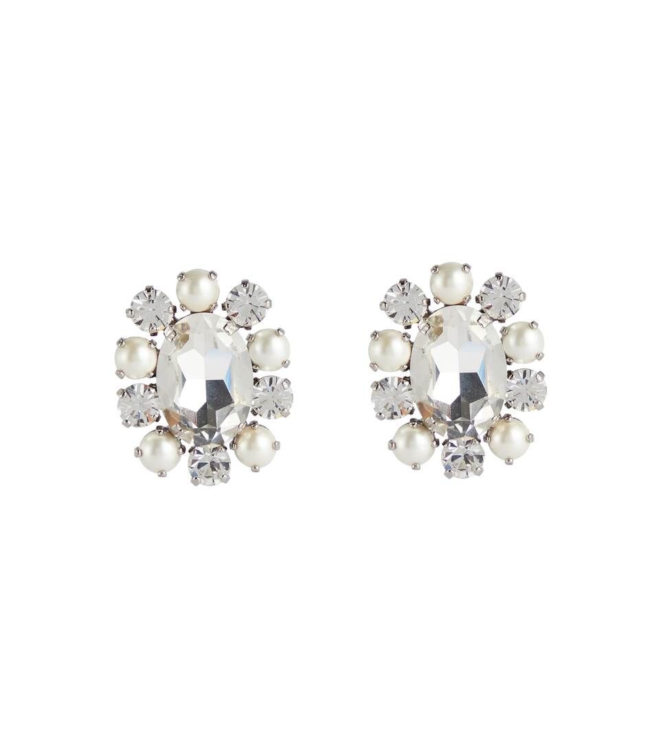 Crystal-embellished clip-on earrings | Mytheresa (US/CA)