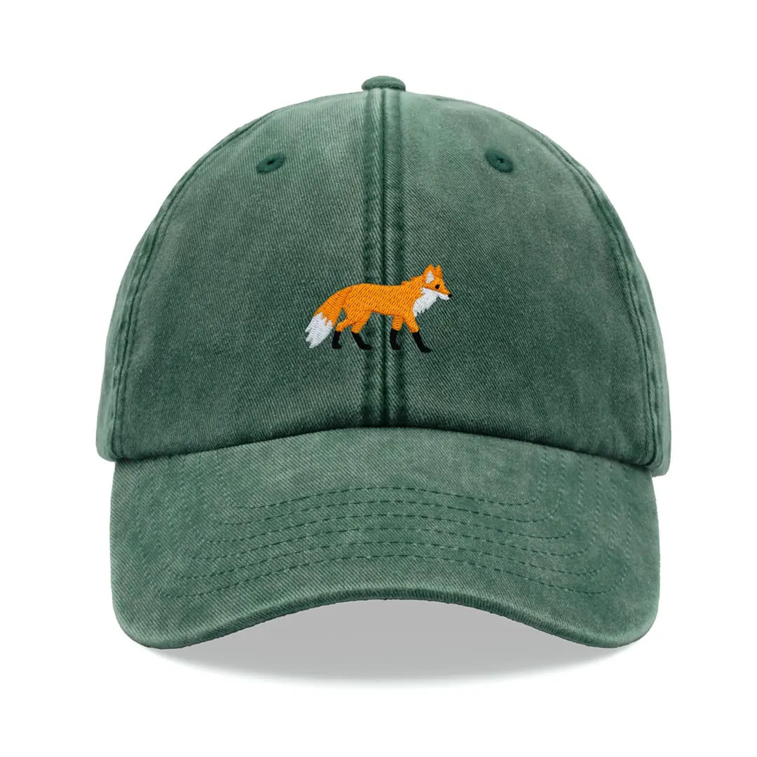 Fox Baseball Cap Vintage Washed Unisex Dad Hat Adjustable Faded Sports Sun Summer Beach Holiday F... | Etsy (US)