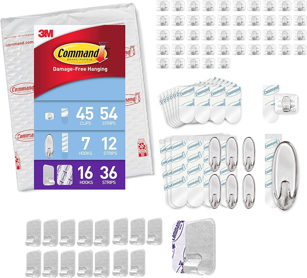 Command Bundle for Valentines Day Décor - Decorate Your Wall with Clear Light Clips, Hooks, and ... | Amazon (US)