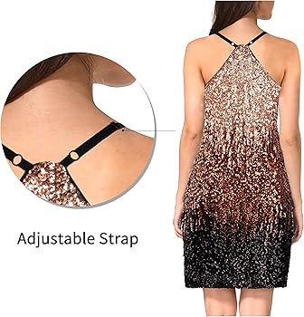 MANER Women's Glitter Sequin Dress Adjustable Spaghetti Strap Sparkle Party Dresses | Amazon (US)