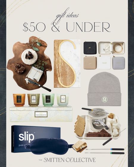 Gifts $50 and under!

host gifts, cheese board, Voluspa candle set, Slip eye mask, s’mores kit, Lululemon 

#LTKunder50 #LTKGiftGuide #LTKstyletip