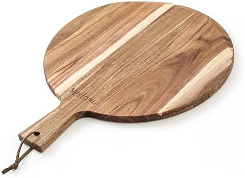 VEELONG Wooden Pizza Peel, 13.5 Inch Large Pizza Paddle, Pizza Cutting Board, Serving Tray with H... | Amazon (US)