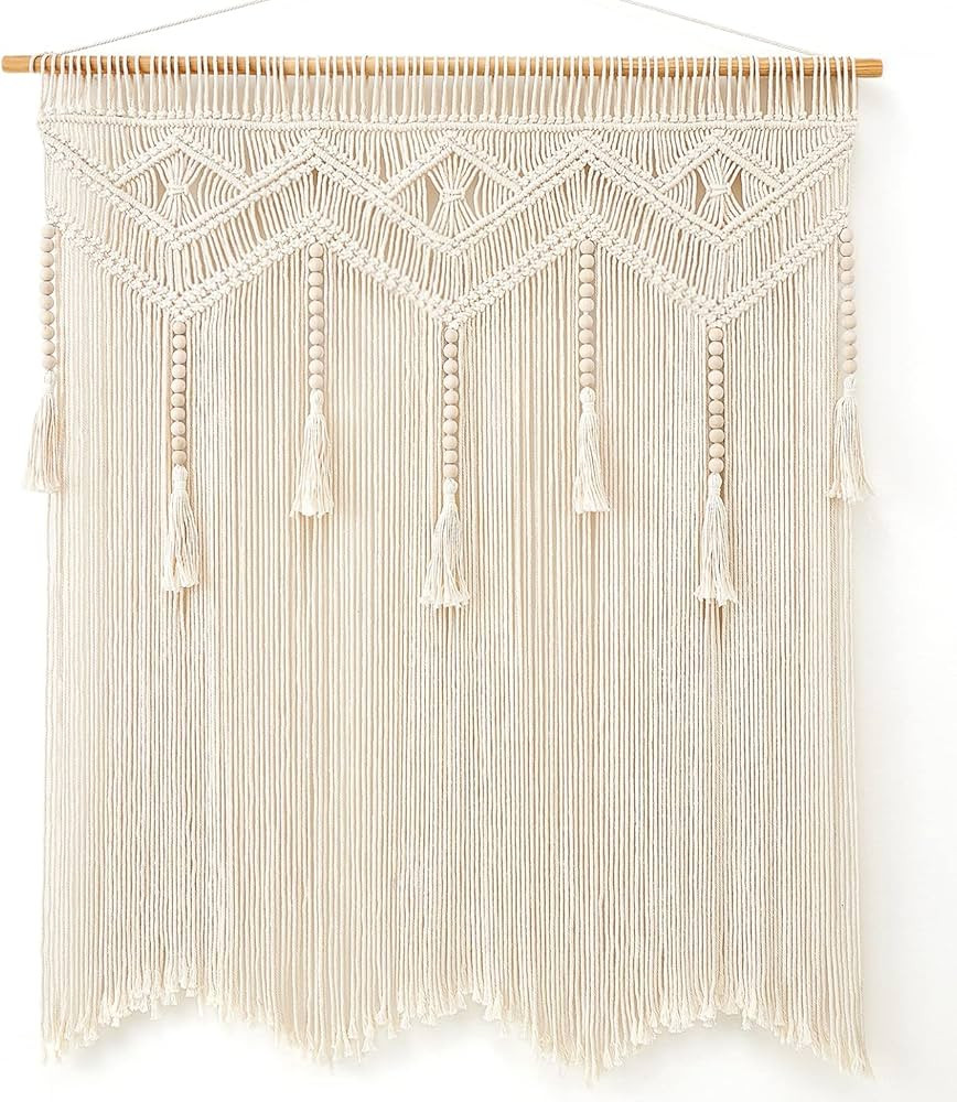 Mkono Macrame Wall Hanging Large Boho Decor Woven Wall Tapestry Chic Art Tassel Christmas Decorat... | Amazon (US)