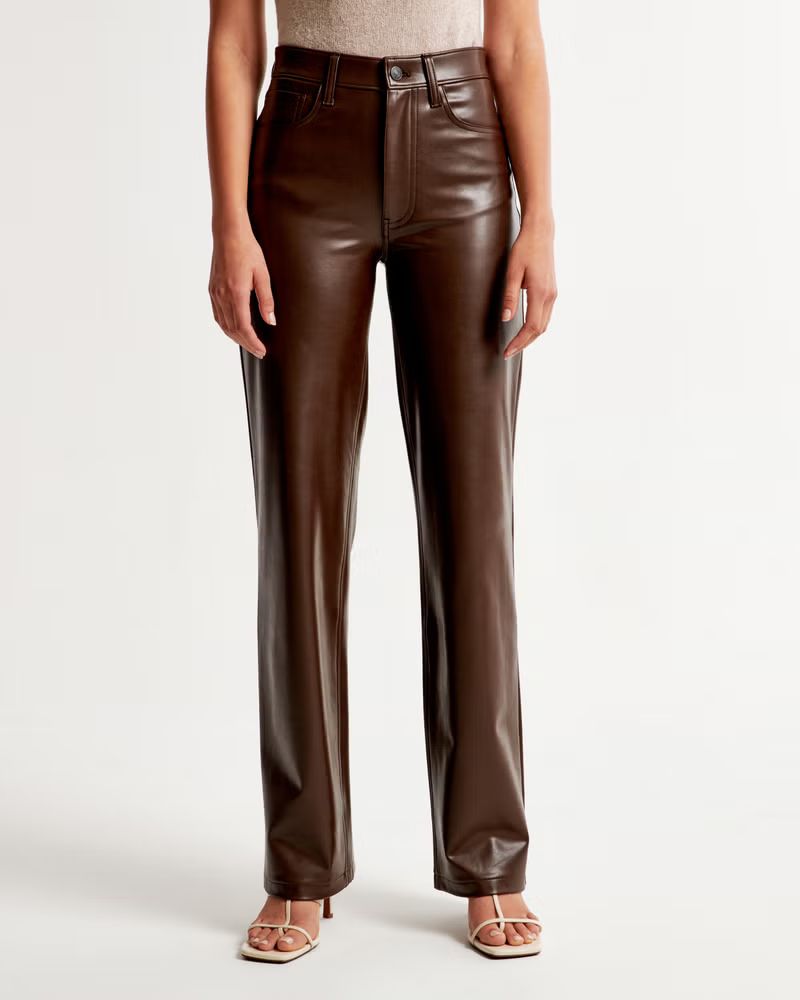 Women's Vegan Leather 90s Relaxed Pant | Women's Bottoms | Abercrombie.com | Abercrombie & Fitch (US)