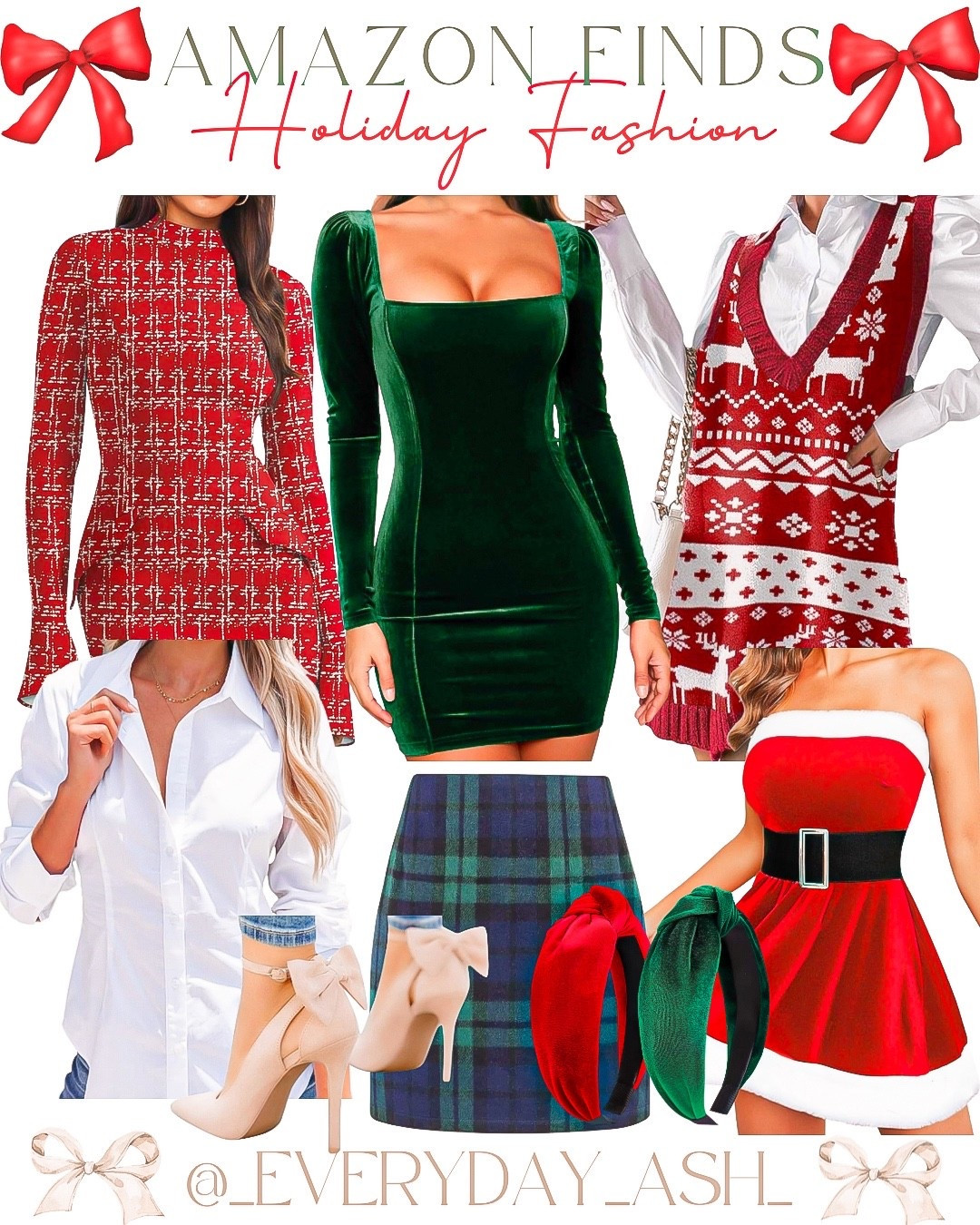 Amazon // Christmas fashion ❤️🎄

Christmas dress, red dress, green dress, sweater dress, white button up, plaid skirt, Santa dress, high heels, headbands 

#LTKFindsUnder50 #LTKGiftGuide #LTKHoliday