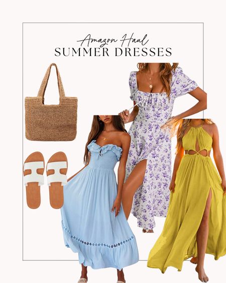 Amazon summer flowy dresses! Wearing smalls in all! 

Perfect for vacation and easy to pack! Also linked my straw tote bag and white sandals!

#LTKunder50 #LTKstyletip #LTKFind
