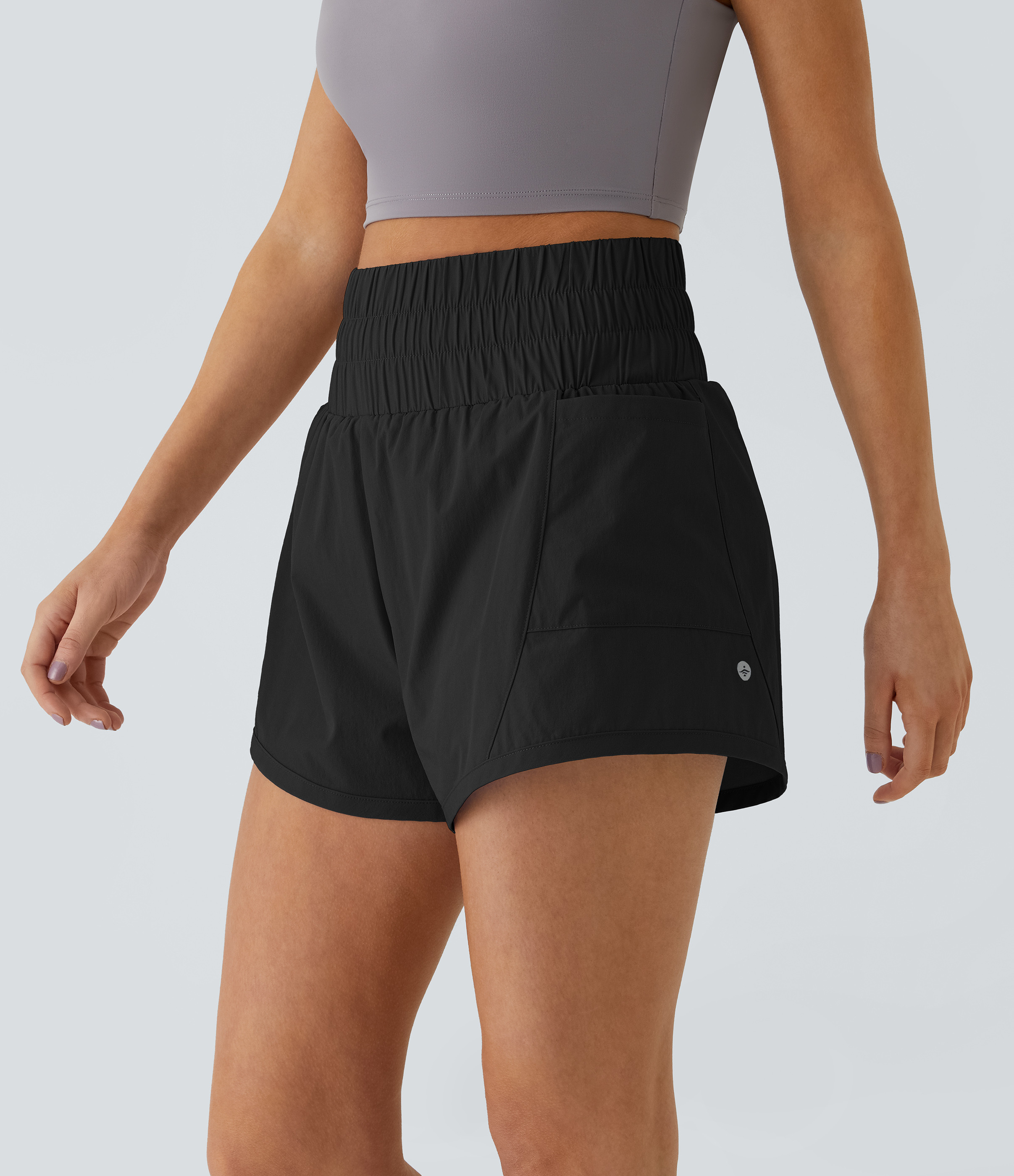 Halara High Waisted Pocket 2-in-1 Workout Shorts Gym Short - Black - XS booty shorts compression shorts yoga shorts | HALARA