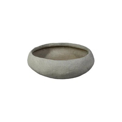 Millwood Pines Natural Poly-Stone Rough Low Bowl For Succulents And Floral Arrangements – Perfect For Indoor And Outdoor Use, Ikebana, Small | Wayfair North America
