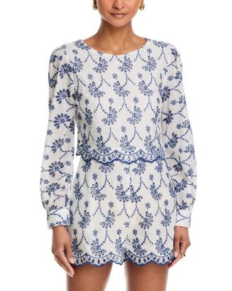 Eyelet Long Sleeve Romper - Exclusive | Bloomingdale's (US)