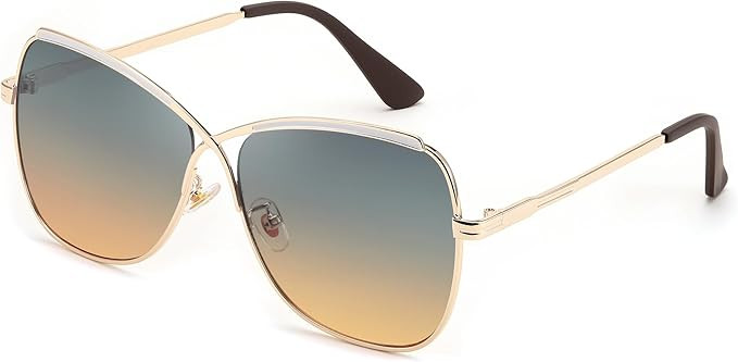 FEISEDY Womens Cute Sunglasses Oversized Butterfly X Shape Design Cateye Lady Sunglasses B2738 | Amazon (US)