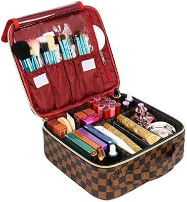 WODKEIS Makeup Case Cosmetic Bag Professional Train Case Large Makeup Box Make Up Storage Organiz... | Amazon (US)
