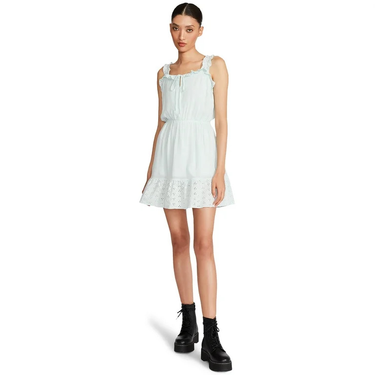 Luv Betsey By Betsey Johnson Women's Eyelet Ruffle Dress | Walmart (US)