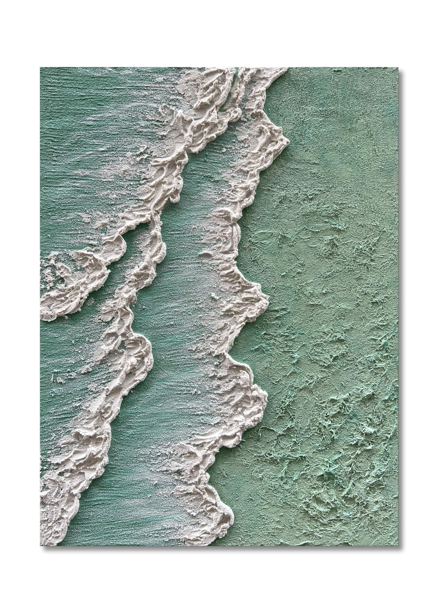 NANKAI Art Hand-Painted Green Thick Texture Abstract Oil Painting Hand-Painted Ocean Landscape Oi... | Amazon (US)