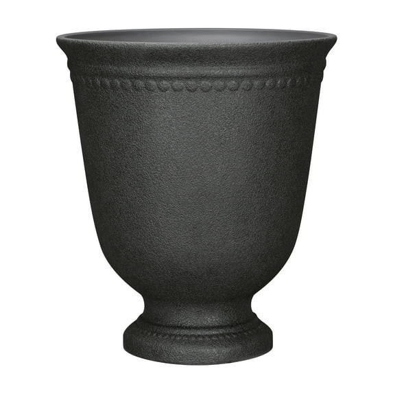 My Texas House Asti Urn Planter, 16 Inch Diameter x 18.1 Inch Height, Black, 100% Recycled Resin | Walmart (US)
