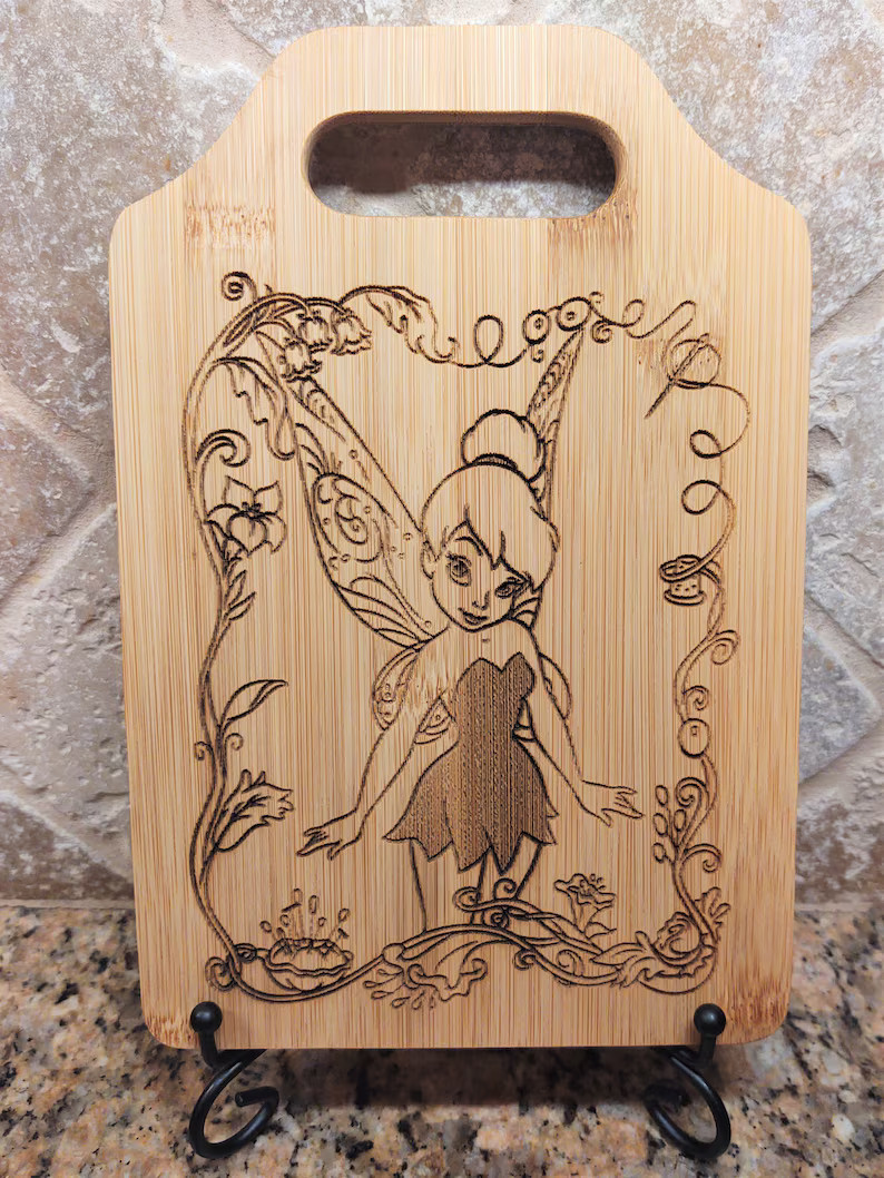 Tinkerbell Tink Fairy Peter Pan Movie Disney Inspired Cheese, Cutting Wood Board Kitchen Decor En... | Etsy (US)