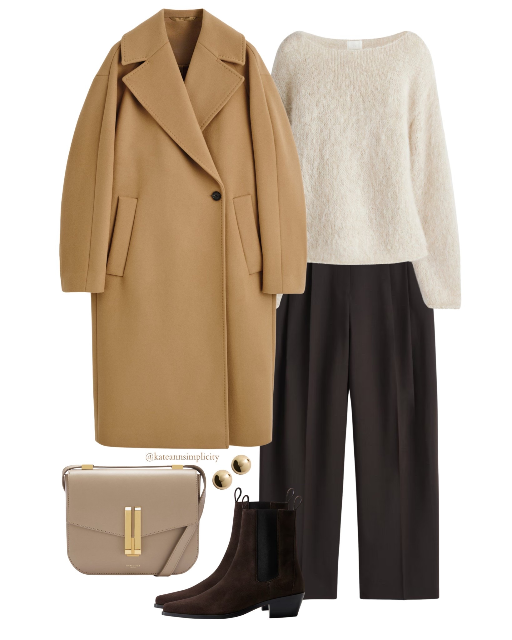 Soft neutrals for winter days.
Camel coat • cream knit • chocolate trousers • taupe accents.
Quiet luxury in its simplest form. ✨🤎


#LTKCyberWeek #LTKSeasonal #LTKGiftGuide