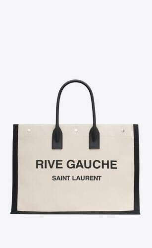 SAINT LAURENT RIVE GAUCHE tote BAG MADE WITH RECYCLED CANVAS, featuring tubular handles, an inner... | Saint Laurent Inc. (Global)