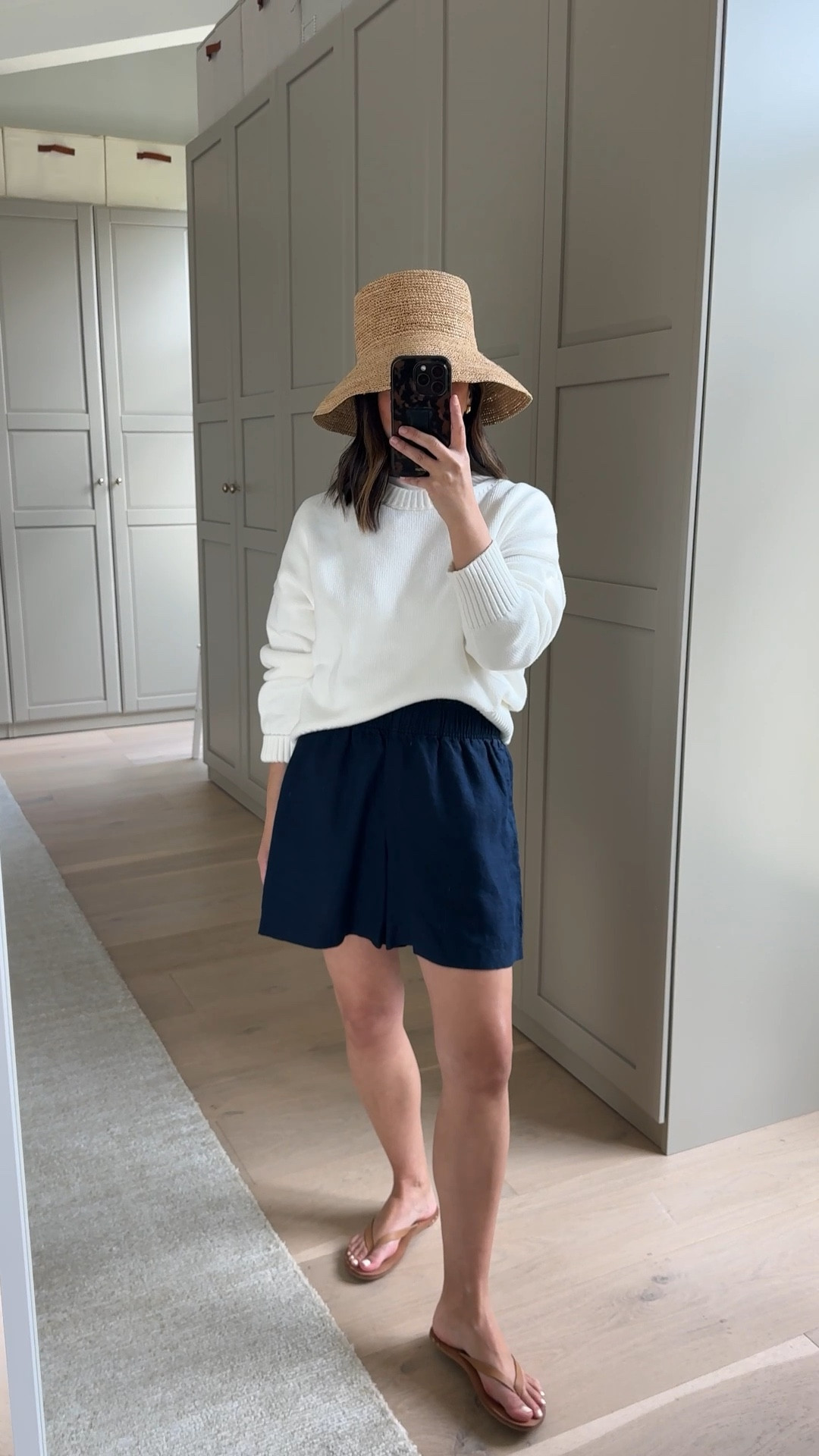 Obsessed with this 100% cotton boyfriend sweater from @Quince. Perfect ivory color for warmer weather. I’m wearing a small. #quincepartner

#LTKPetite