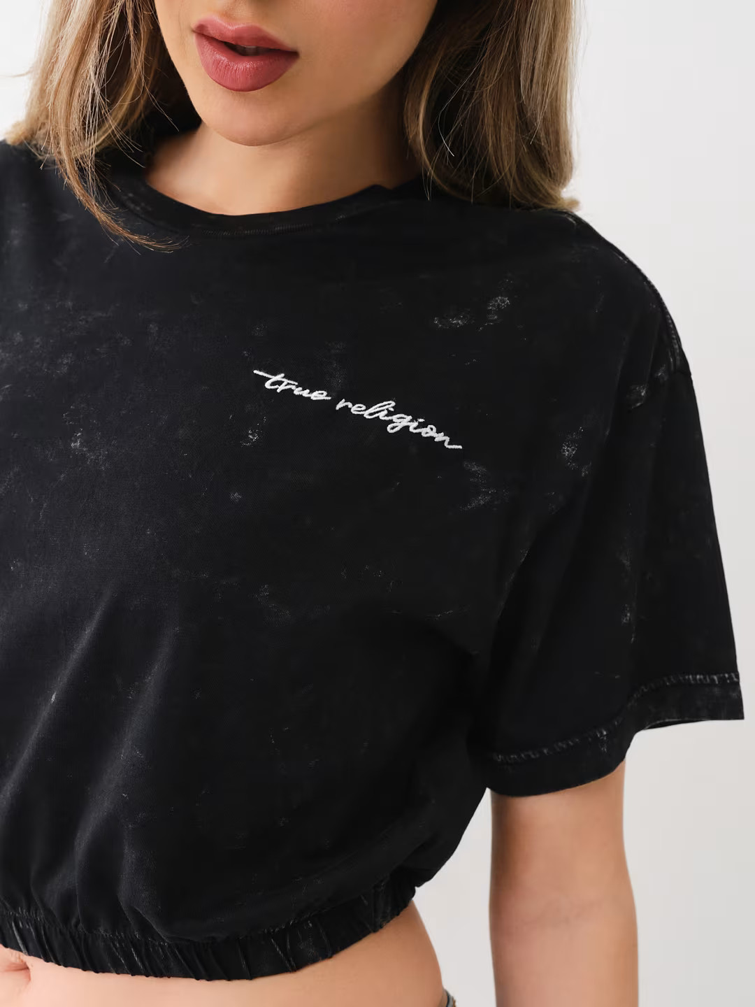 EMBROIDERED CROP BUBBLE TOP | True Religion