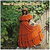 Long Orange Women Dress Bohemian Style With Ruffle Earthernwear | Amazon (US)