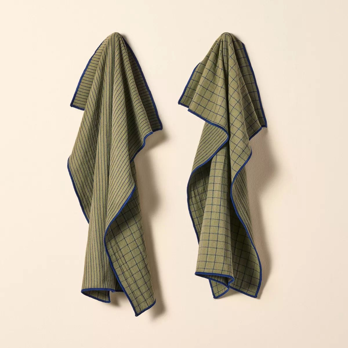 2ct Reversible Grid/Stripe Kitchen Towels - Hearth & Hand™ with Magnolia | Target