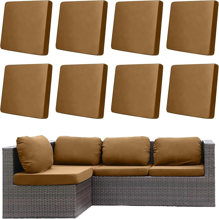 8Pcs Outdoor Cushion Covers, Patio Cushion Covers,Stretch Elastic Slipcovers, Replacement Washabl... | Amazon (US)