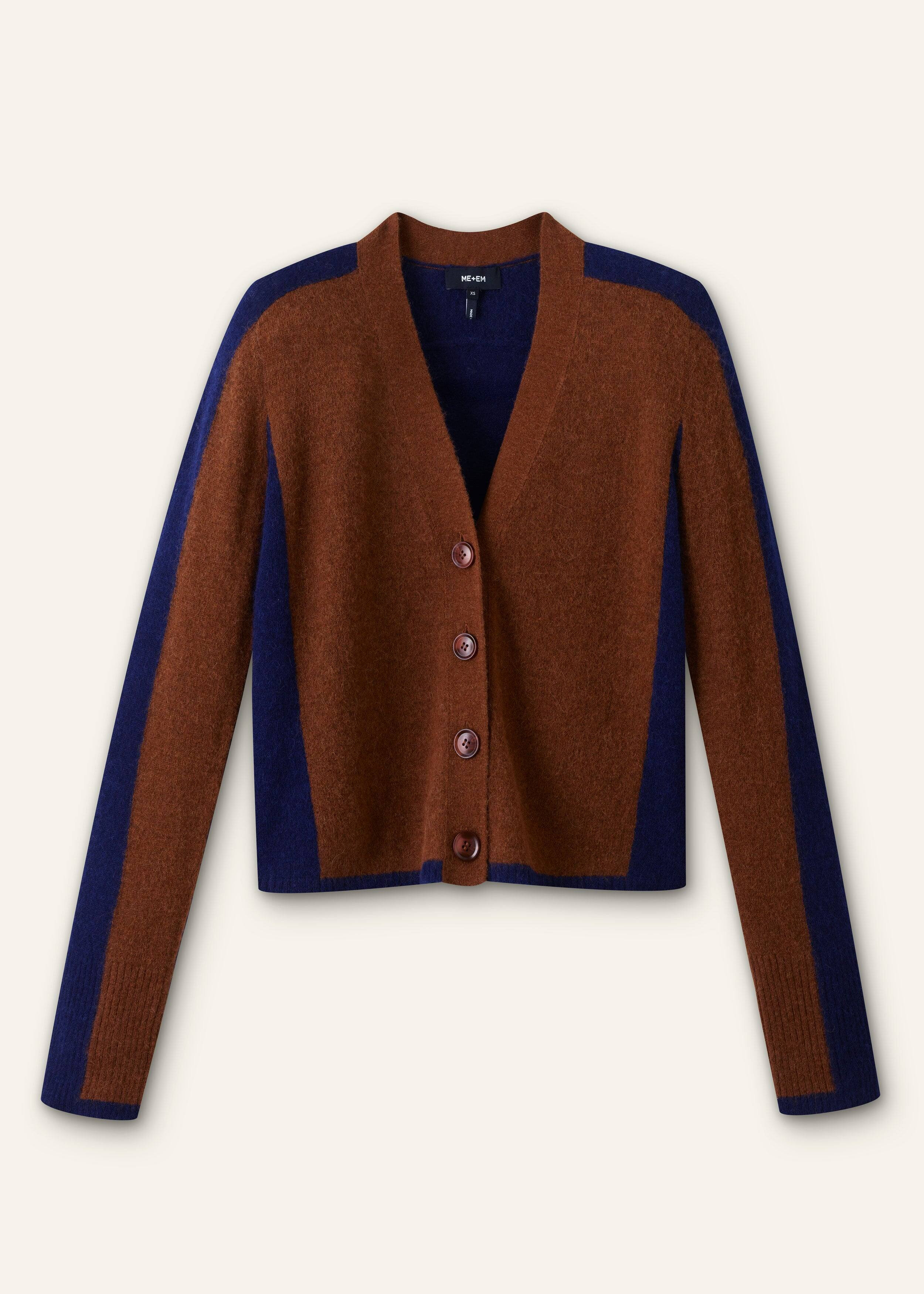 Contrast Cardigan Alpaca-Blend Knit | ME+EM Global (Excluding US)