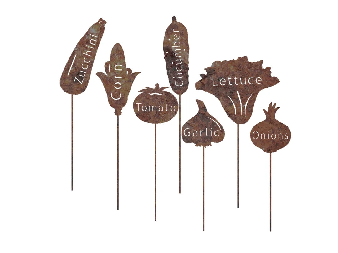 Garden Marker | Metal Art | Planter Box Signs | Vegetables Markers | Graden Stakes | Etsy (US)