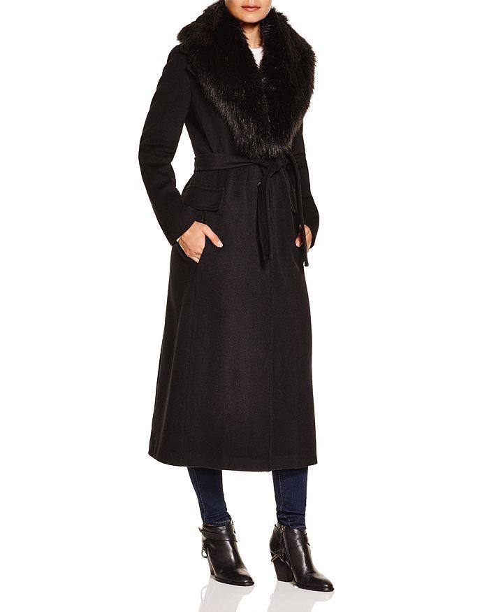 Faux Fur Trim Wrap Coat | Bloomingdale's (US)