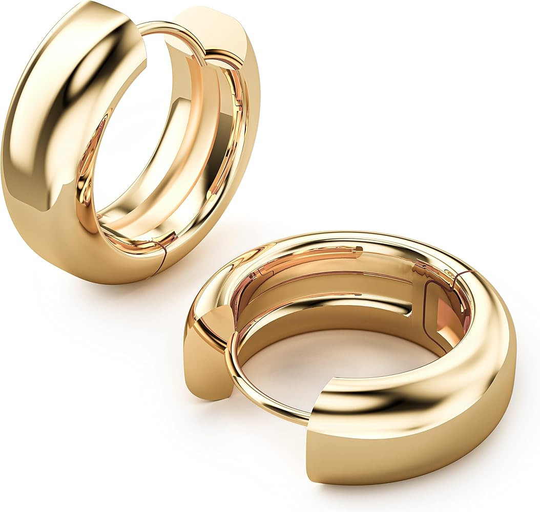 BUUULI gold earrings 14K hoop earrings Small Hoop Earrings Gold Earrings for Women gold plated ea... | Amazon (US)