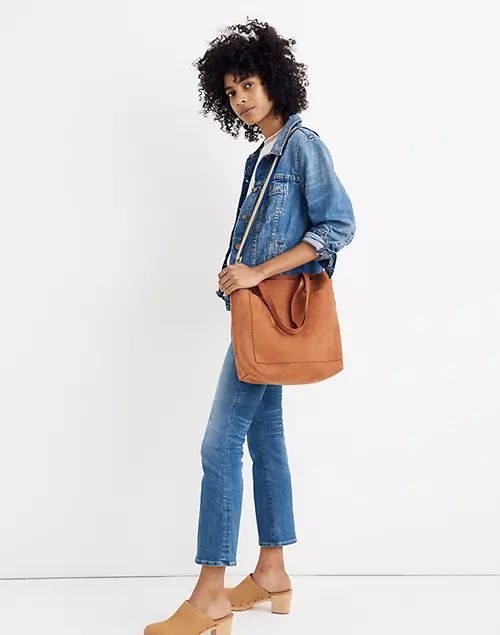 The Medium Transport Tote in Nubuck Leather: Rainbow Strap Edition | Madewell