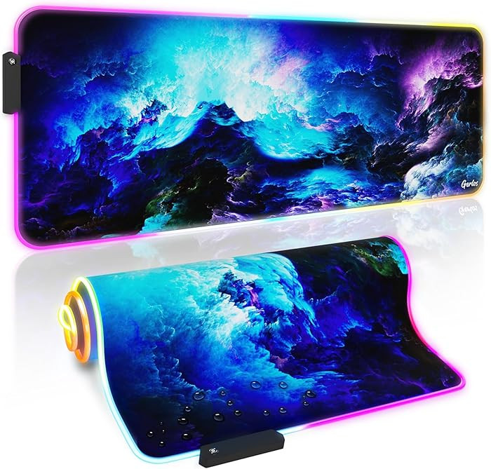 Gerlos RGB Large Gaming Mouse Pad, Extended Soft LED Mouse Pad, Non-Slip Rubber Base, Water Resis... | Amazon (US)