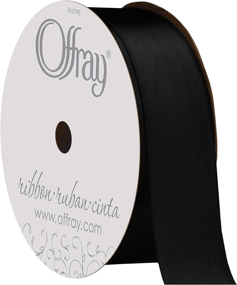 Berwick 072073 7/8" Wide Single Face Satin Ribbon, Black, 6 Yds | Amazon (US)