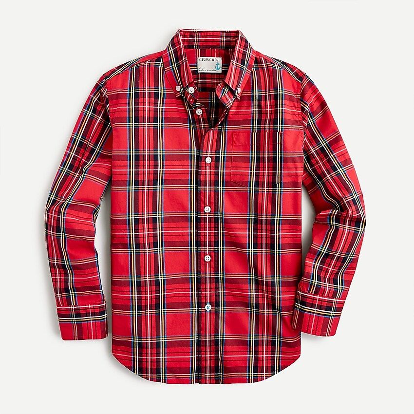 Boys' Secret Wash shirt in red Stewart tartan | J.Crew US