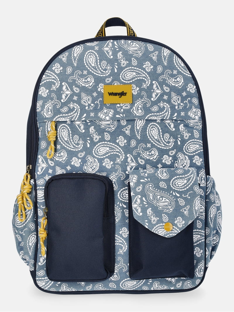 Wrangler Unisex 17" Paisley Bandana Backpack, Blue | Walmart (US)
