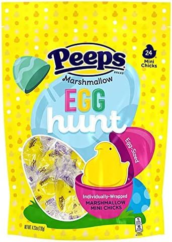 PEEPS 24 Count Egg Hunt, Individually Wrapped Marshmallow Chick, Ready To Fit Inside Standard Easter | Amazon (US)