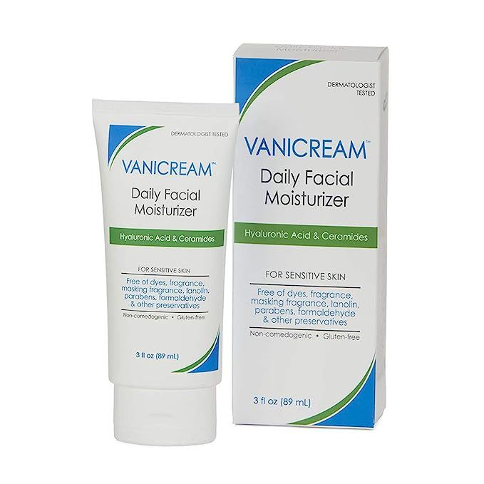 Vanicream Facial Moisturizer With Hyaluronic Acid For Sensitive Skin, Fragrance free 3 Fl Oz | Amazon (US)