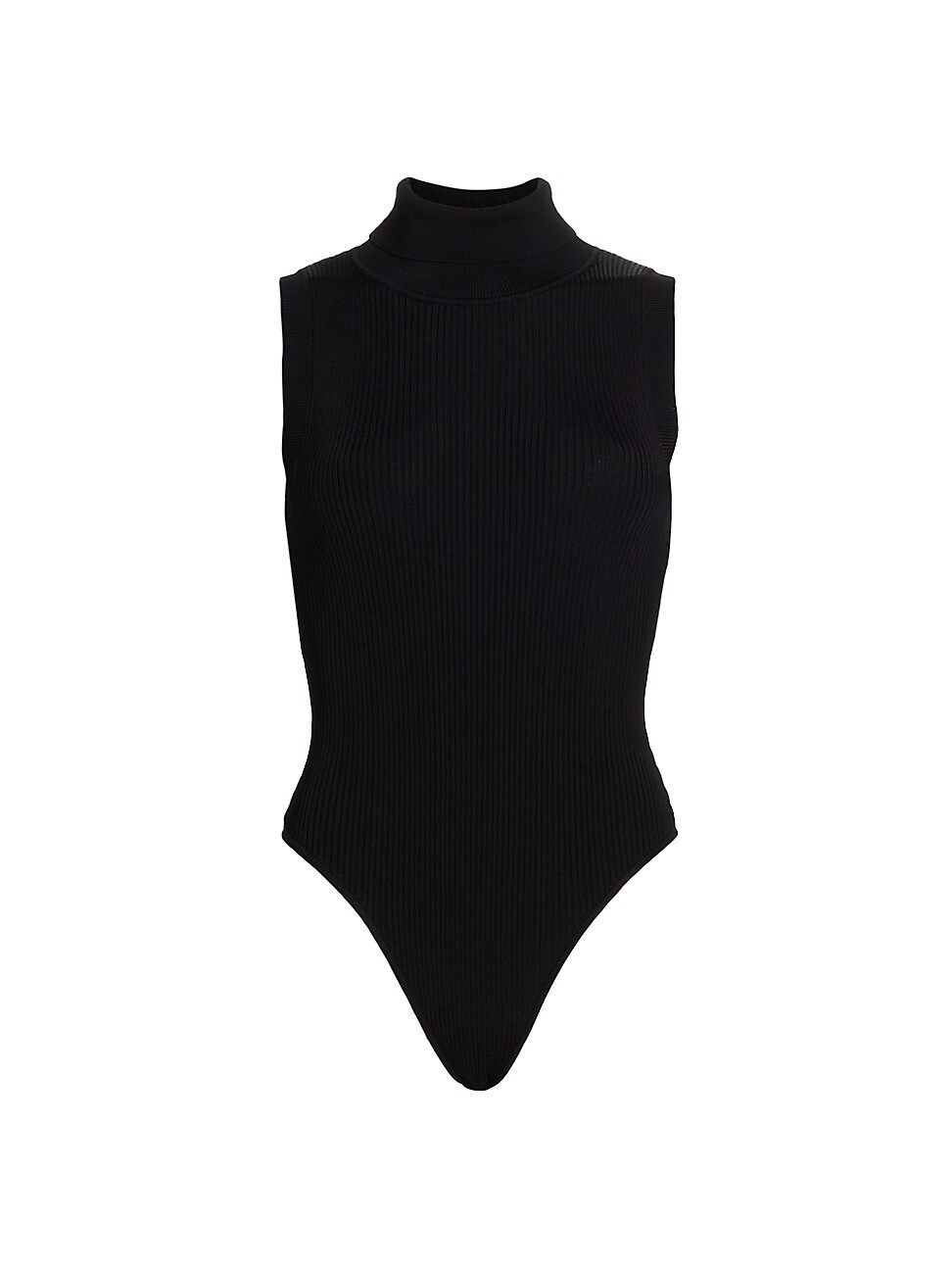 GOOD AMERICAN Ribbed Mockneck Bodysuit | Saks Fifth Avenue