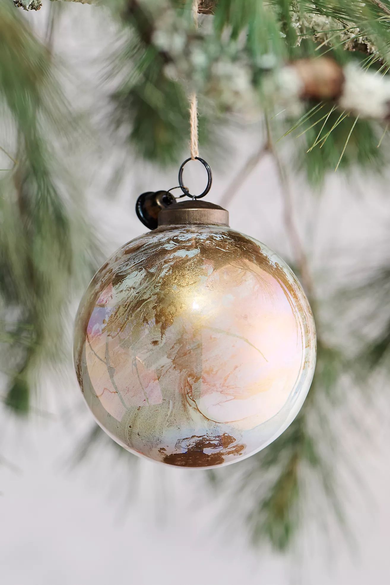 Pearly Metallic Glass Globe Ornament | Anthropologie (US)
