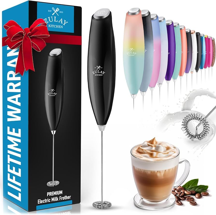 Zulay Powerful Milk Frother for Coffee with Powerful Motor - Handheld Frother Electric Whisk, Mil... | Amazon (US)
