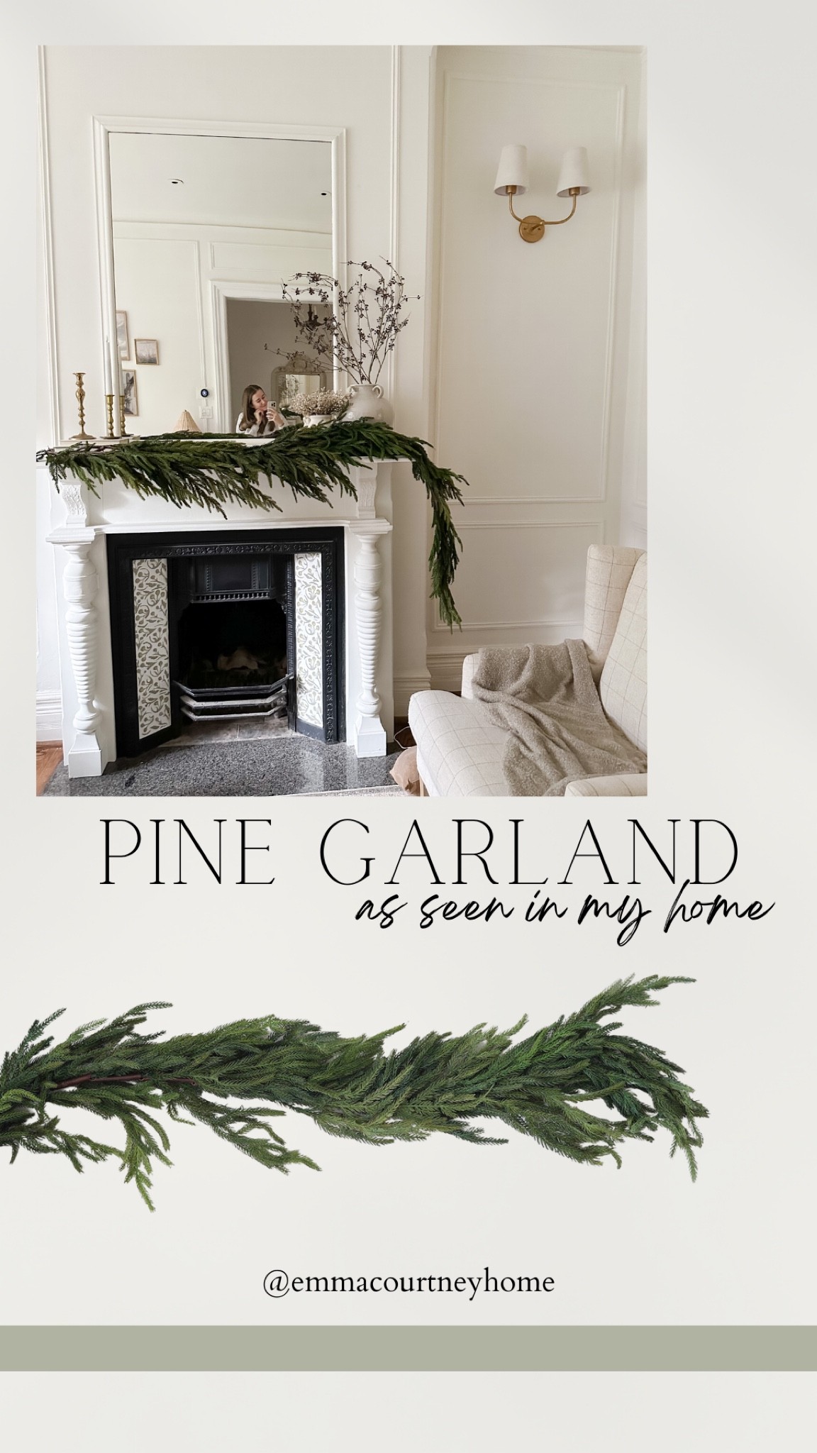 Pine garland in my home 

#LTKSeasonal #LTKhome #LTKHoliday