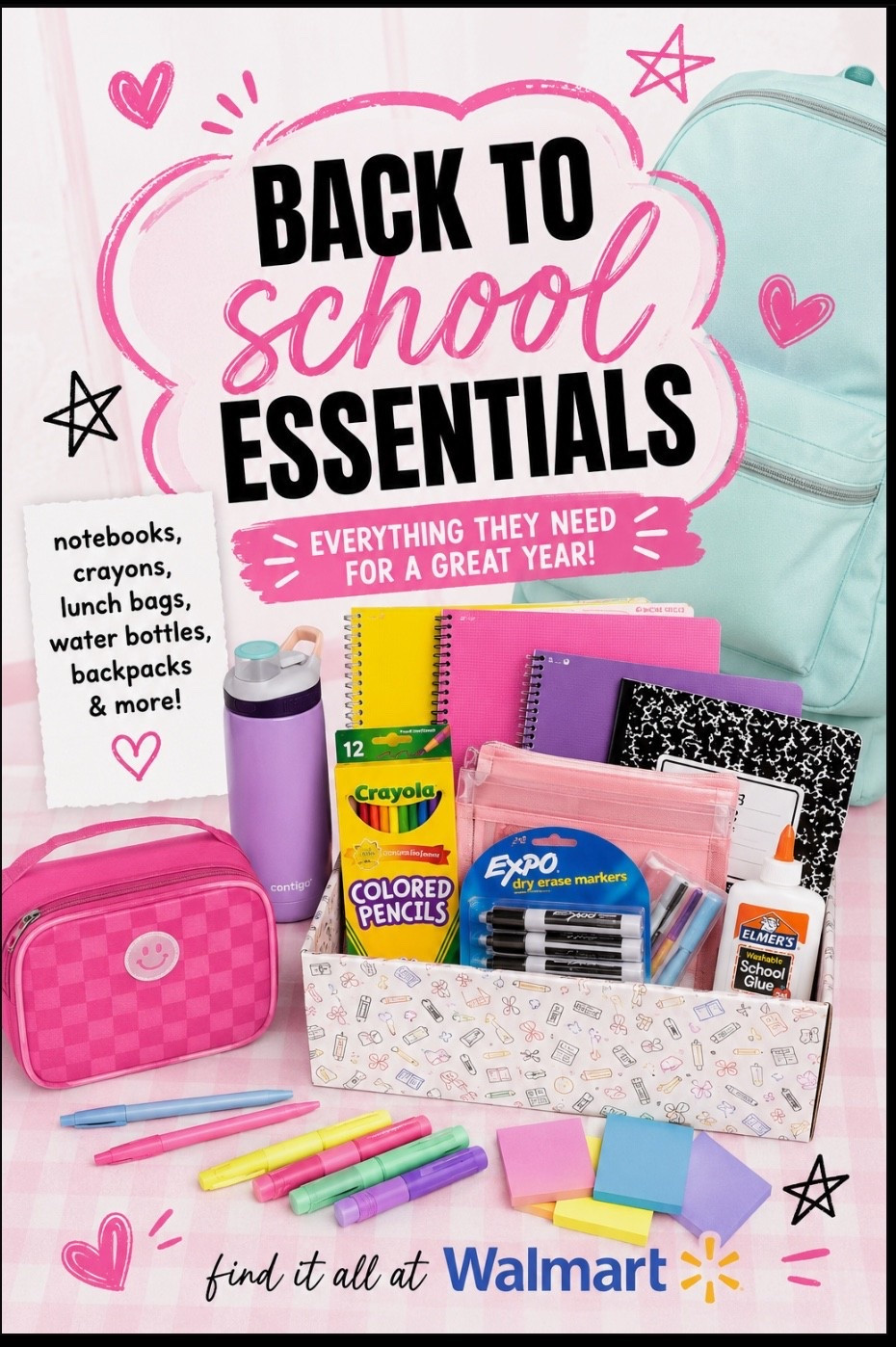 🎒✏️ Back-to-school shopping made easy! Walmart has all the essentials to get your kids ready for a successful school year—from backpacks and notebooks to lunch boxes, water bottles, crayons, and so much more. Everything you need in one place at prices you'll love! 📚🍎💙 #LTK #WalmartFinds #BackToSchool